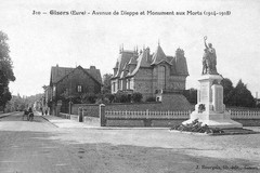 Gisors. Avenue de Dieppe et Monument aux Morts