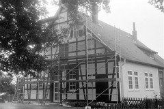 Ditterke Altes Schulhaus covered in scaffolding