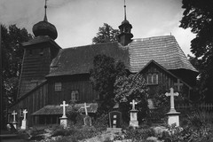 Moschenitsa. Drewniany kościół św. Mikołaj na cmentarzu