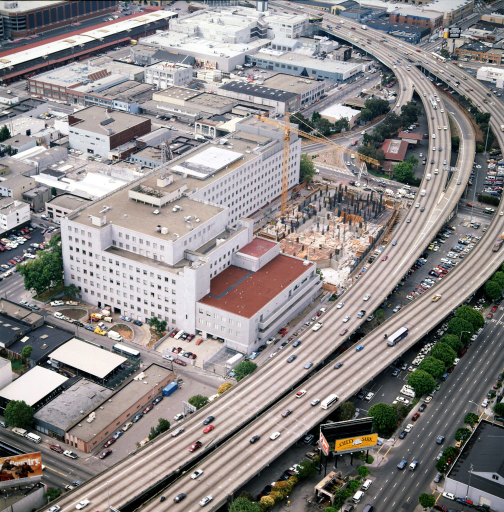 Construction of the San Francisco County Jail. View from a height