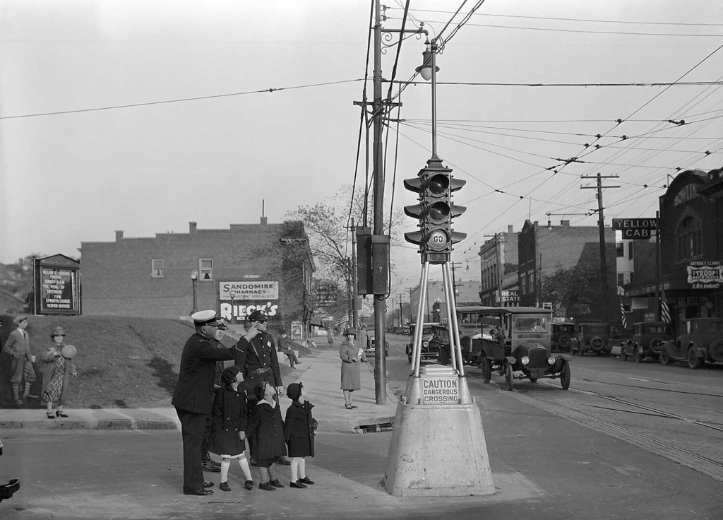 Police Directing Children on Crossing the Forbes and Murray Avenues