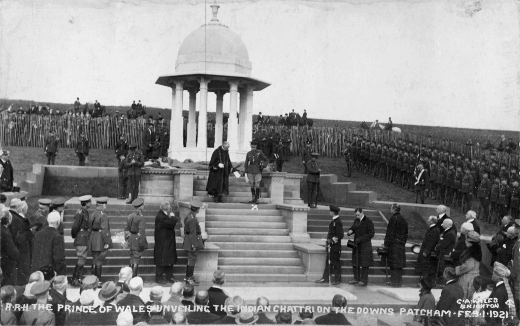 H.R.H. the Price of Wales unveiling the Indian “Chattri” on the Downs, Patcham. February 1, 1921