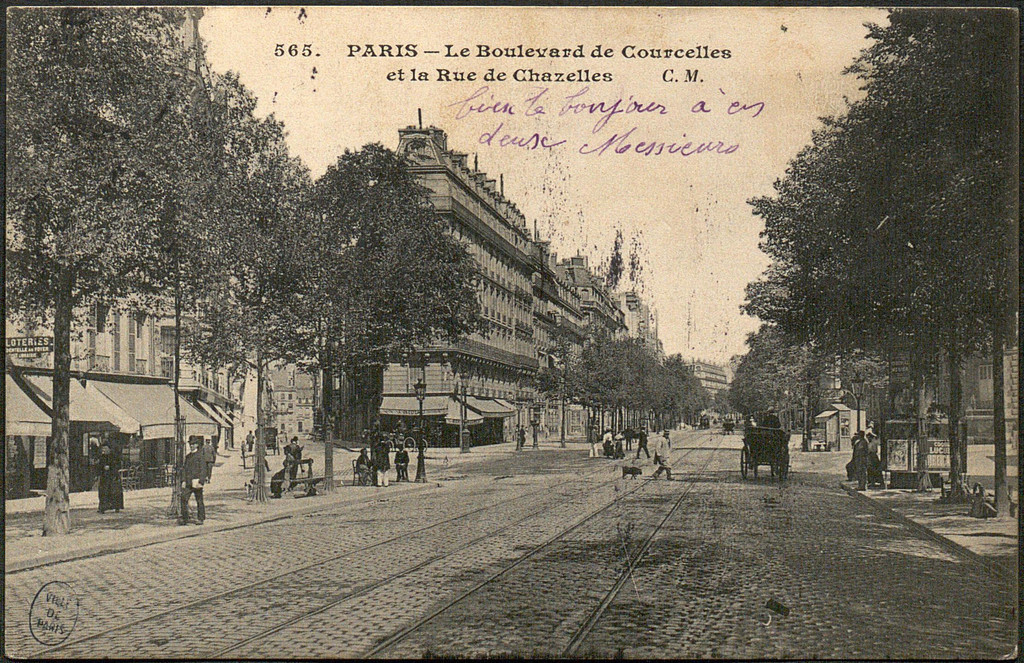 Boulevard de Courcelles et la Rue de Chazelles