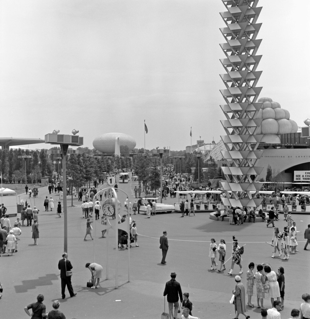 World's Fair 1964-1965, crowds of people, various pavilions