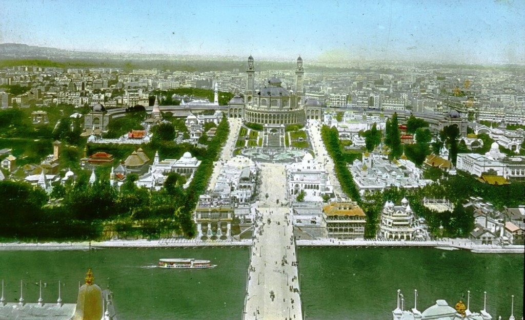 Paris Exposition: Trocadero and Pont d'Jena, aerial view