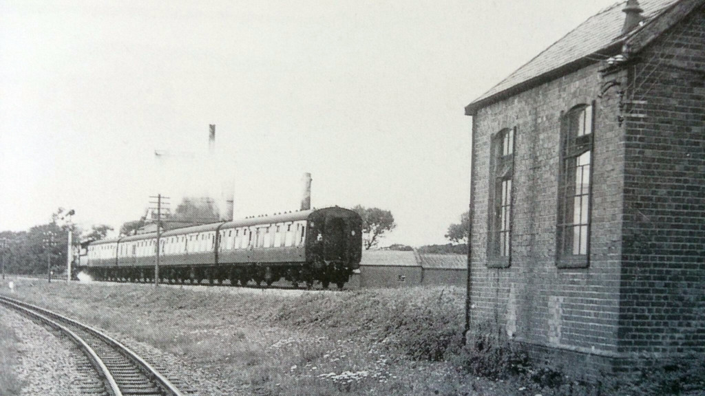 Train passing the pump house