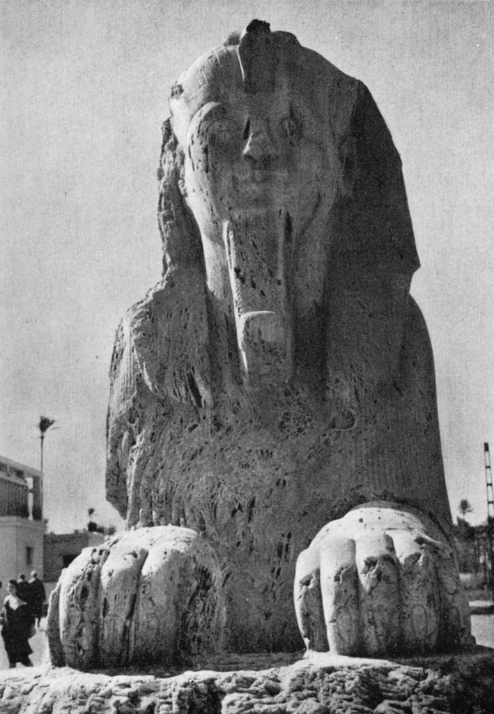 Sphinx of Memphis near a temple in honor of Ptah