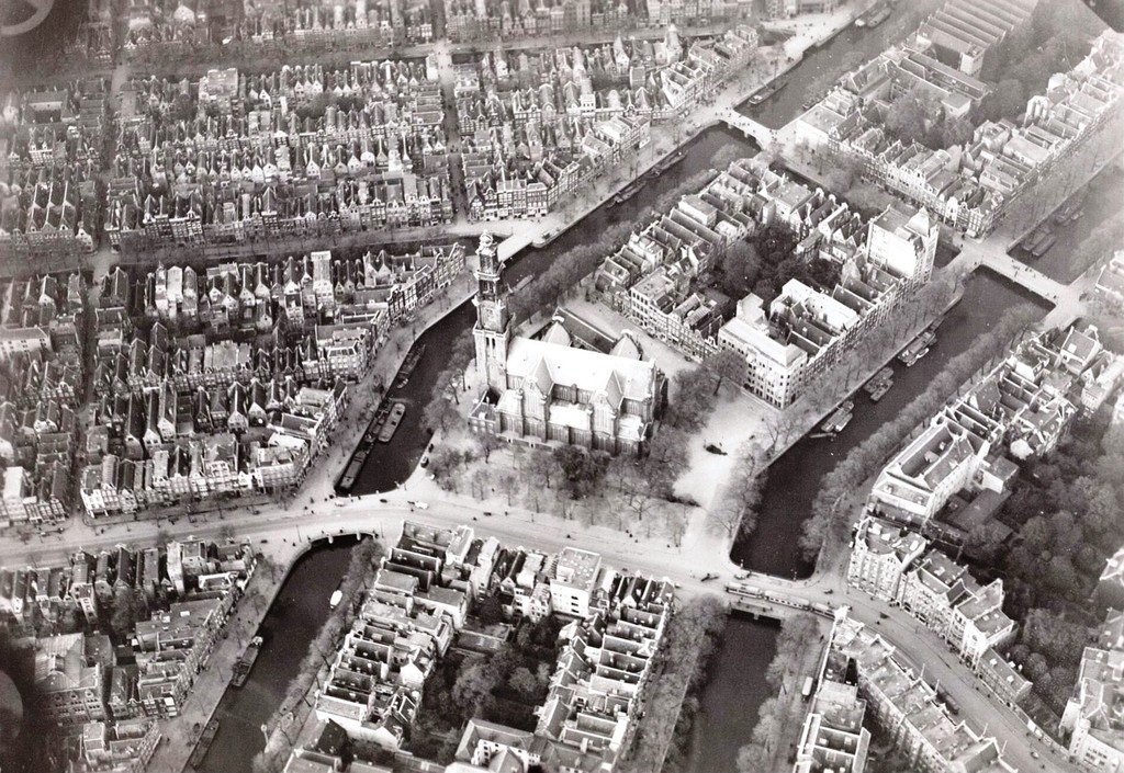 Luchtfoto van de Westermarkt en omgeving