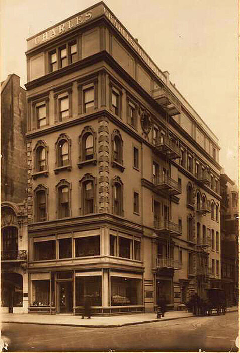 Fifth Avenue at S.W. corner of 56th Street. About 1910.
