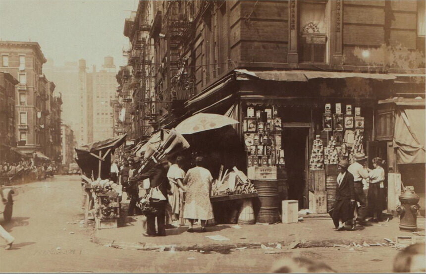 NY. Store at NW Corner of Mott and Hester Street