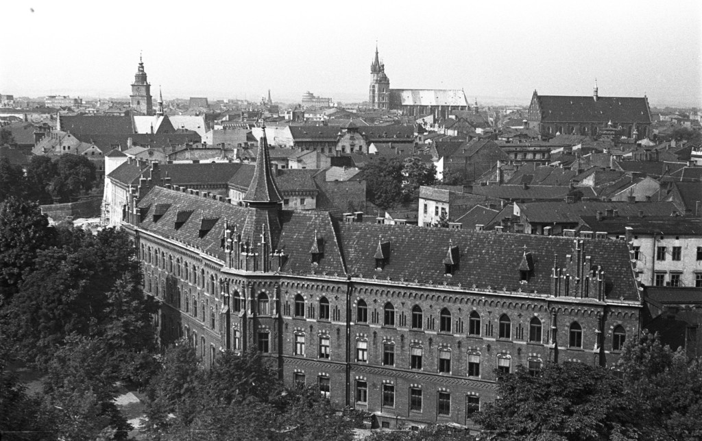 Widok z Pałacu Królewskiego (Wawel) w kierunku starego miasta