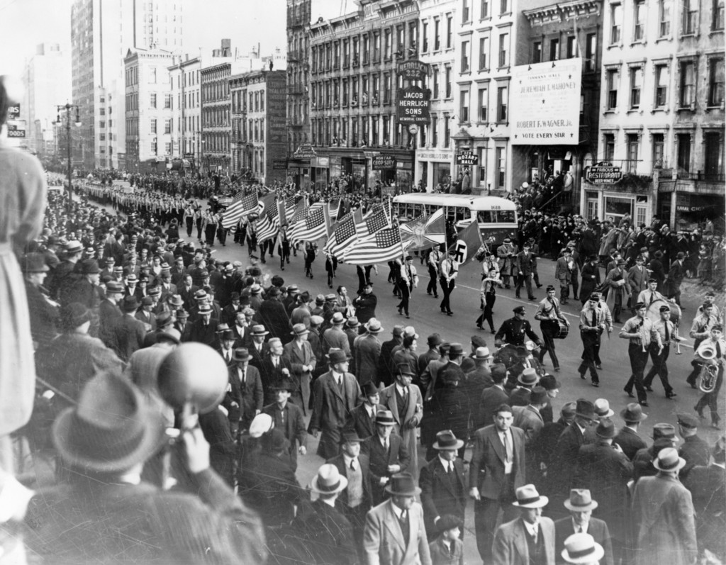 German American Bund parade in New York City on East 86th St. Oct. 30, 1937