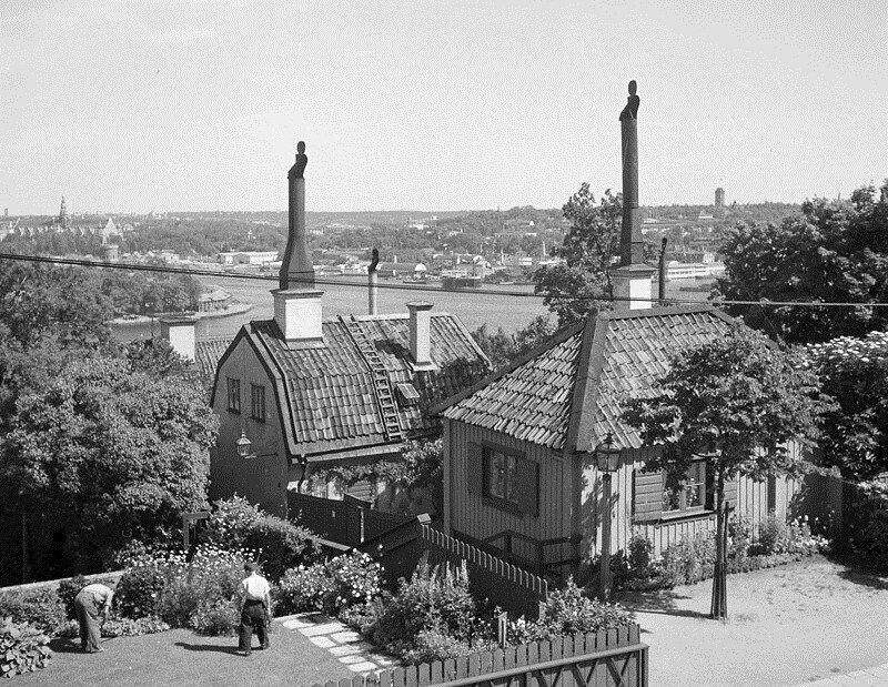 Stigbergsgatan 29 vid Sista Styverns Trappor 5 och 3. Utsikt mot Djurgården