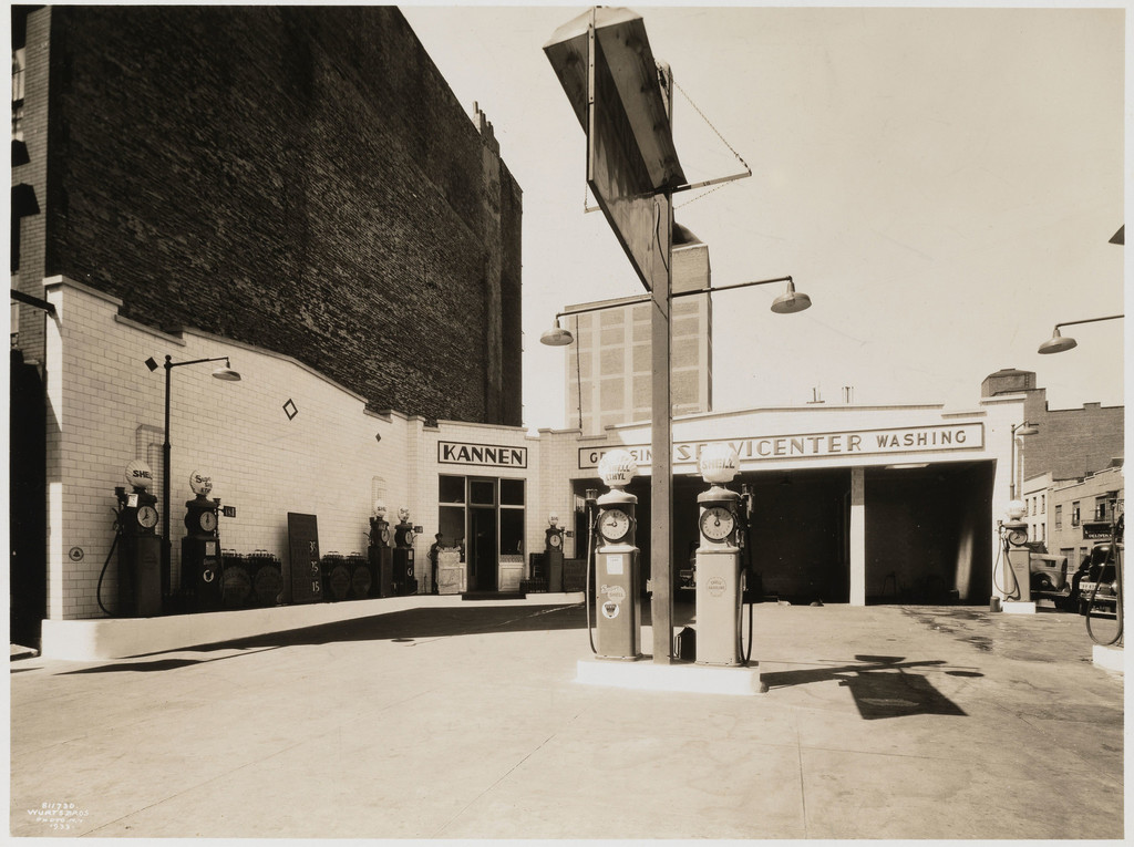 West 47th Street and Eleventh Avenue, southwest corner. Fred Kannen's gas station