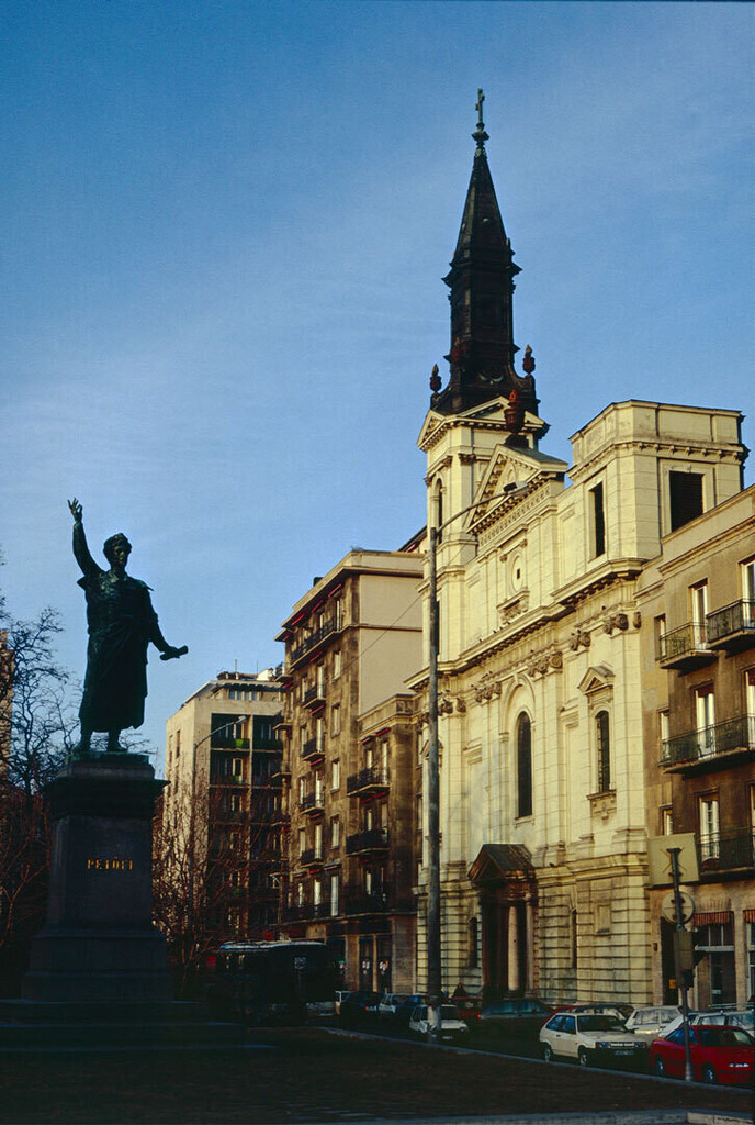 Sandor Petofi Statue and the Assumption Cathedral
