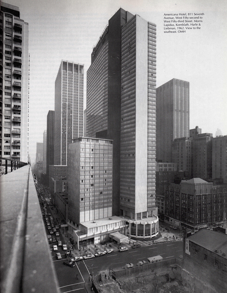 The Americana Hotel from 1700 Broadway Building. February 1969
