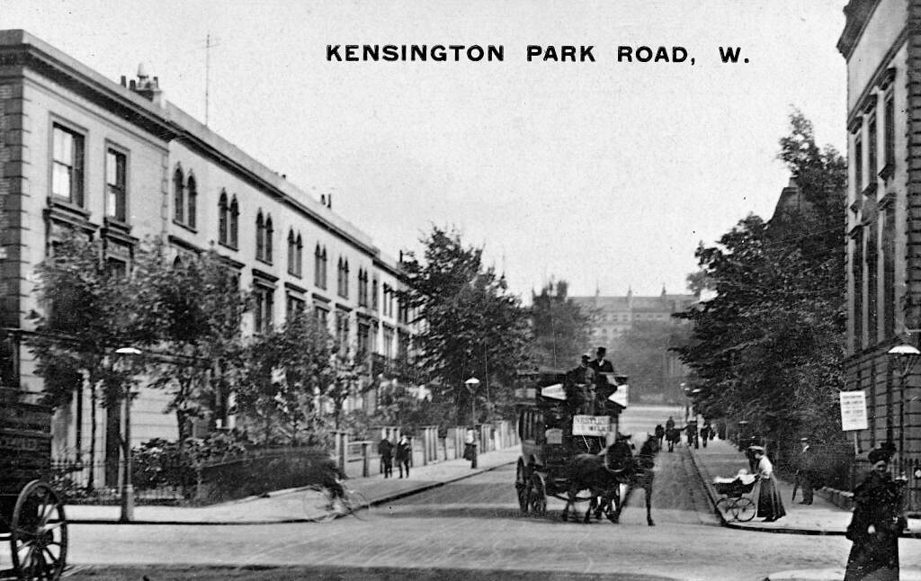 Kensington Park Road looking north from the junction with Elgin Crescent