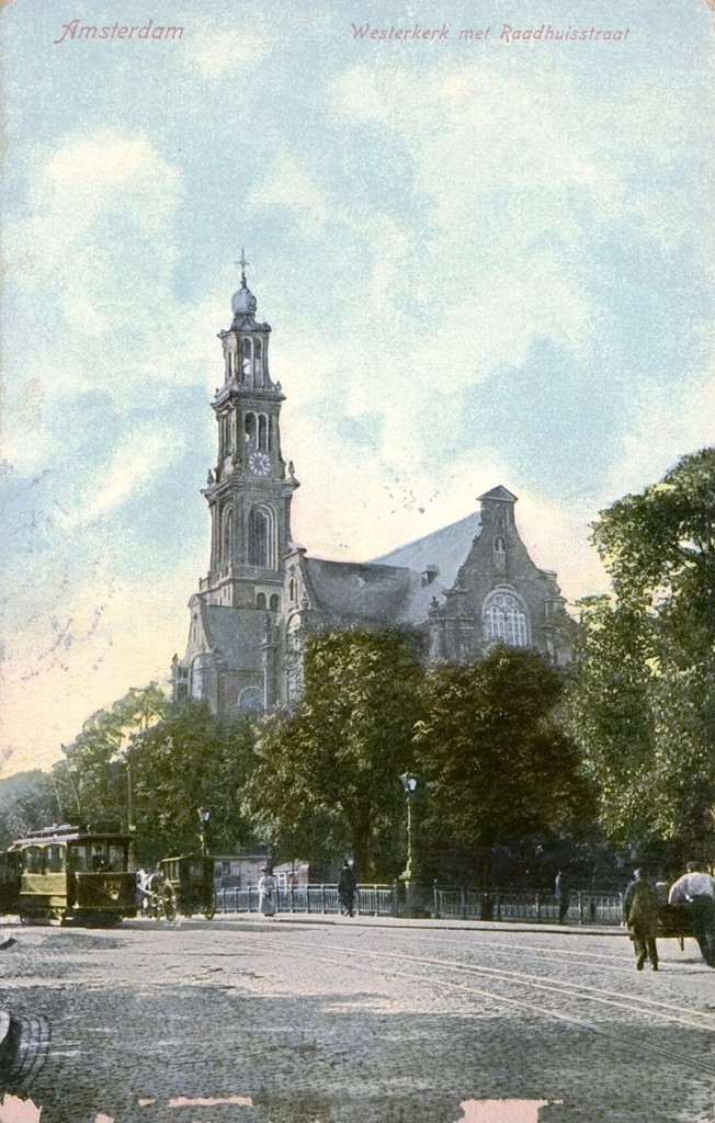 Westermarkt met Westerkerk gezien vanaf de hoek Raadhuisstraat / Keizersgracht