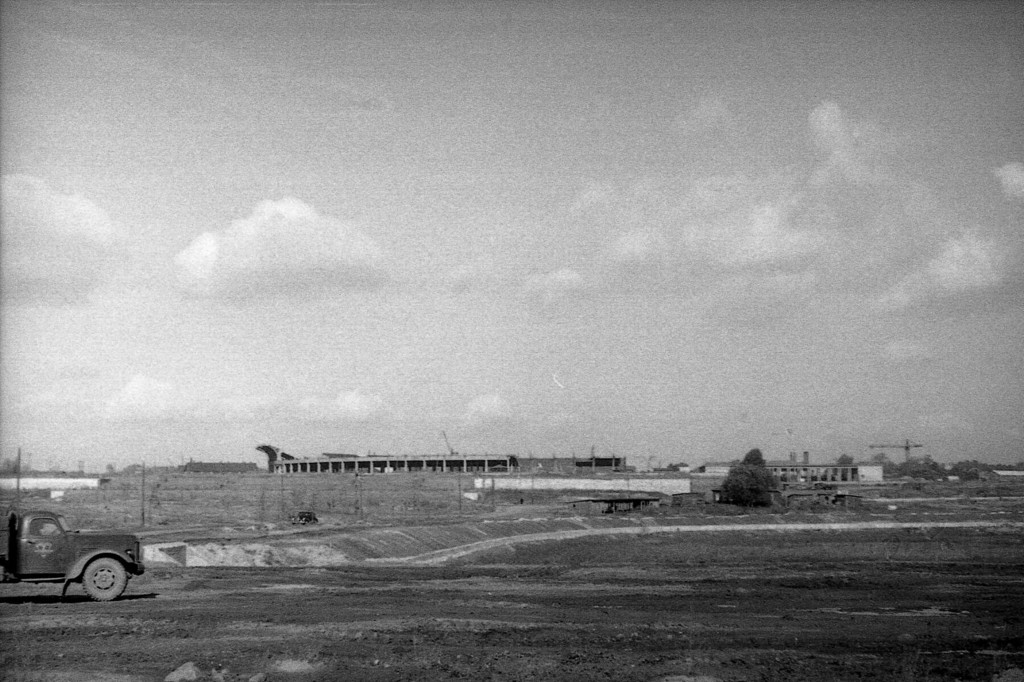 Вид на стадион имени Сталина от острова