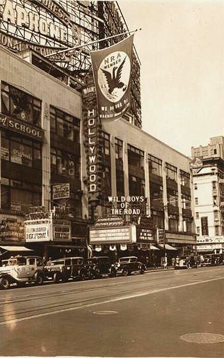 The Broadway Block Building and the entrance to the Hollywood Theatre