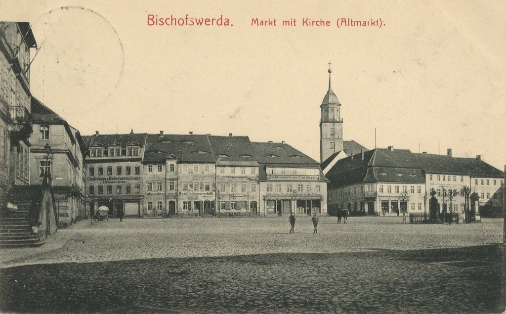 Bischofswerda. Marktplatz mit Kirche