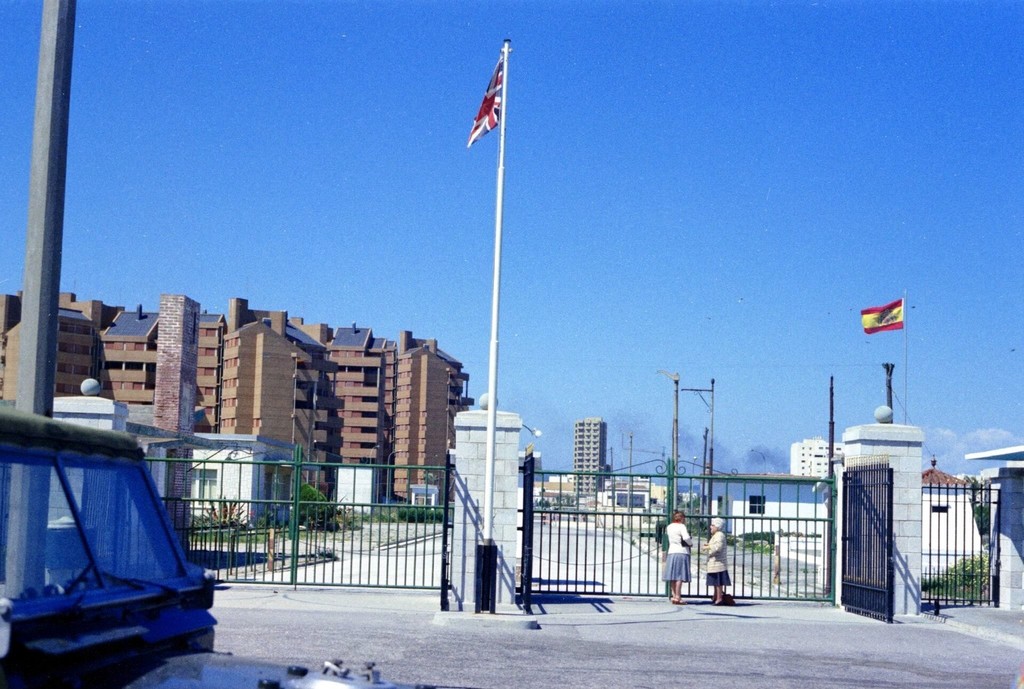 The closed border between Spain and Gibraltar
