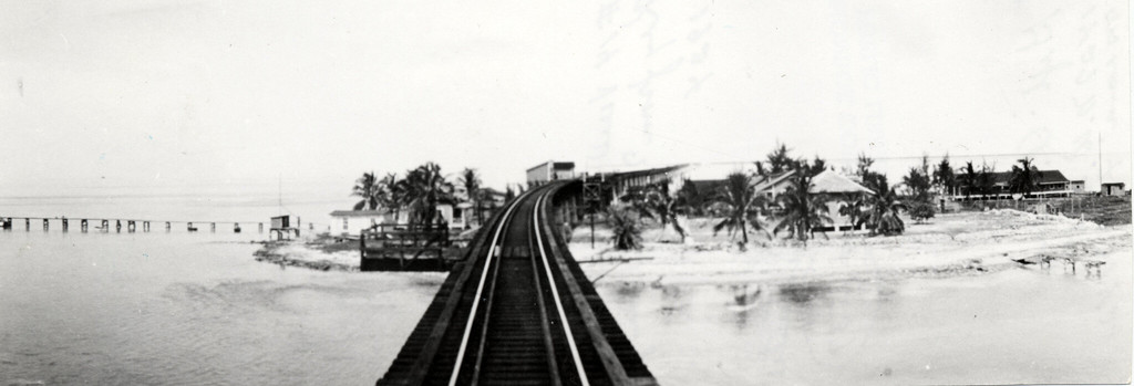 View of Pigeon Key from Seven Mile Bridge. Florida East Coast Railway, Key West Extension