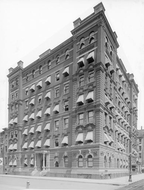 101 West 78th Street at the corner Columbus Avenue. Evelyn Apartment House.