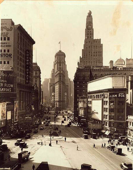 Broadway, west side, south from 46th Street, showing also the east side of Seventh Avenue