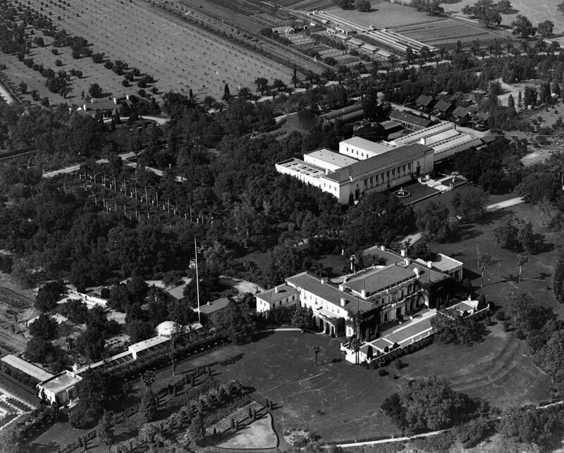Aerial view of Huntington Library