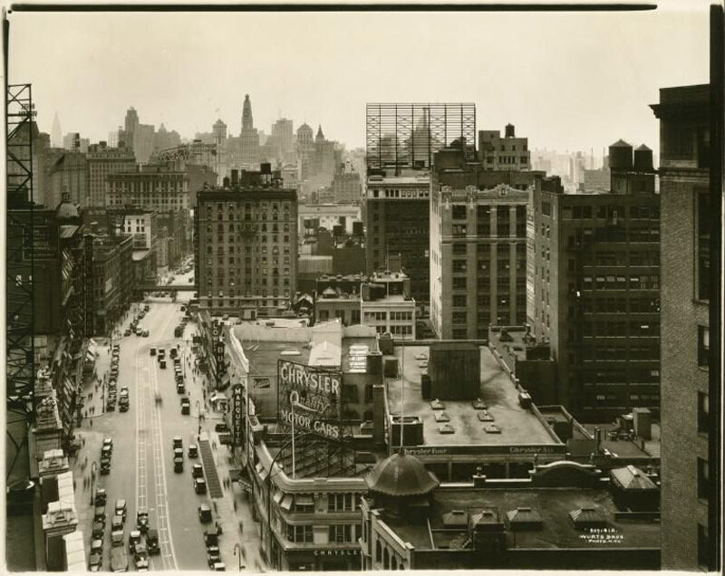 Broadway - West 56th Street, looking south, Aerial view