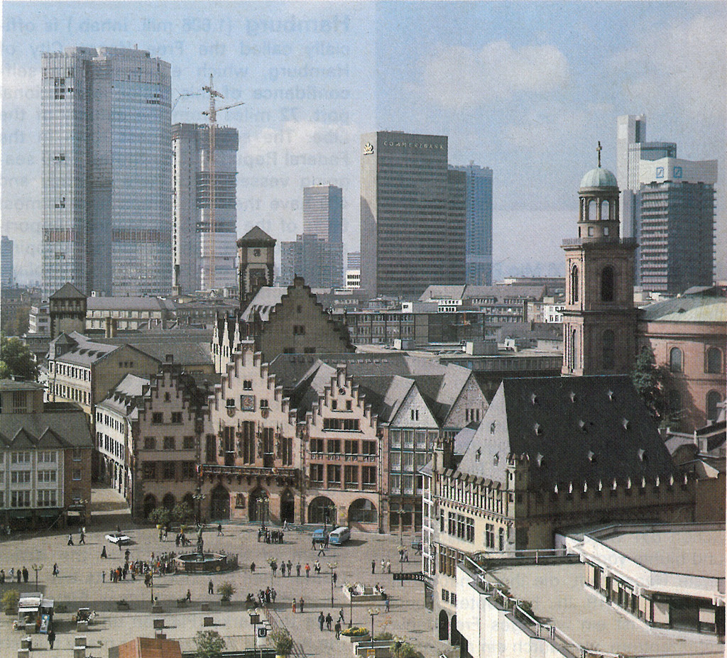 Frankfurt on the Main with Römer (town hall) and Paulus Church