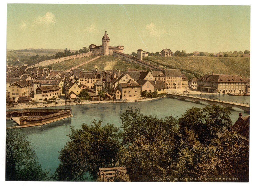 View of Schaffhausen with the Munoth