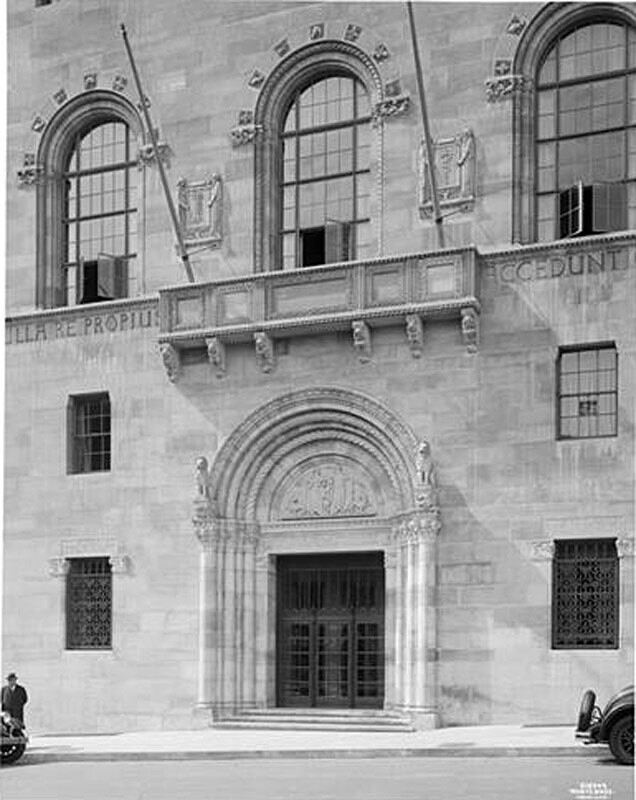 103rd Street and 5th Avenue. New York Academy of Medicine, entrance.