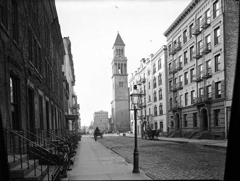 St. Michael's Church. View of the tower from 99th Street.