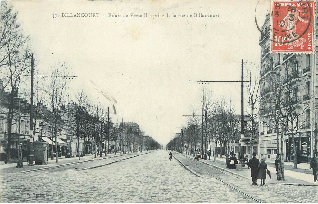 Route de Versailles prise de la rue Billancourt