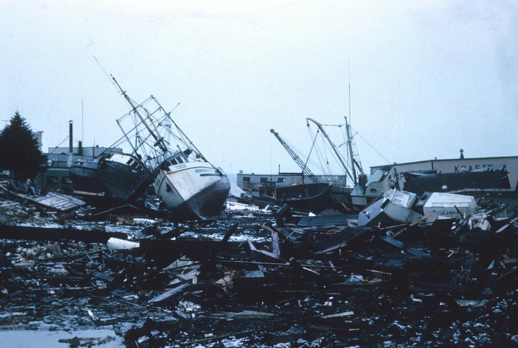 Earthquake destructions at Kodiak