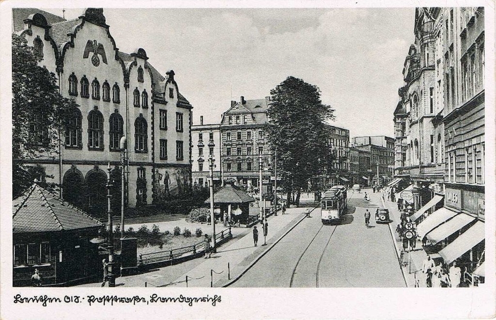 Beuthen - Poststraße und Landgericht