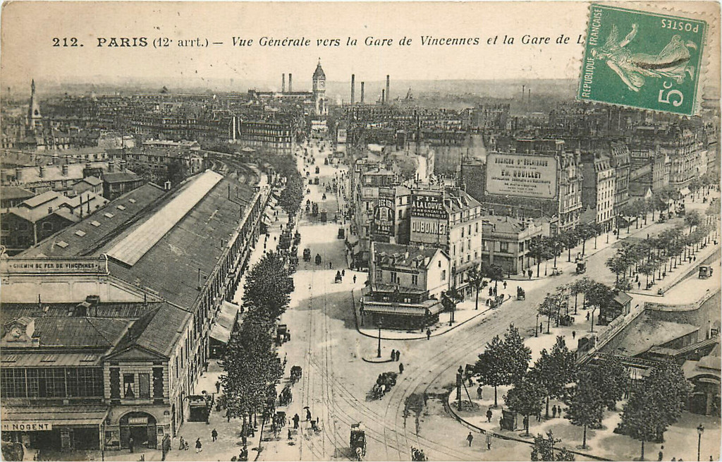 Vue Générale vers la Gare de Vincennes et la Gare de Lyon