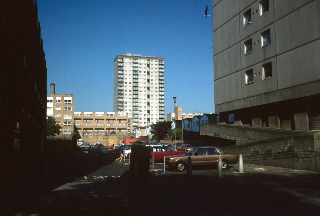 View of 20-storey and 6-storey blocks on King's Crescent Estate