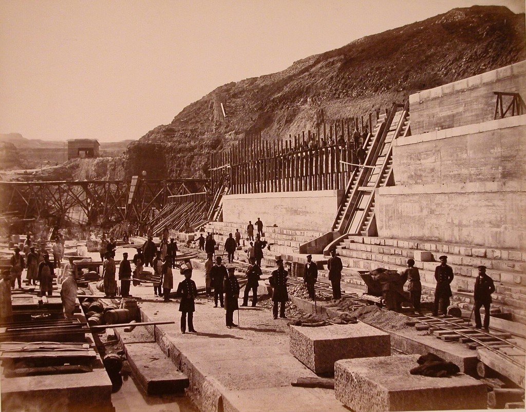 Вид бетонної кладки західній обшивки одного з Олексіївська доків