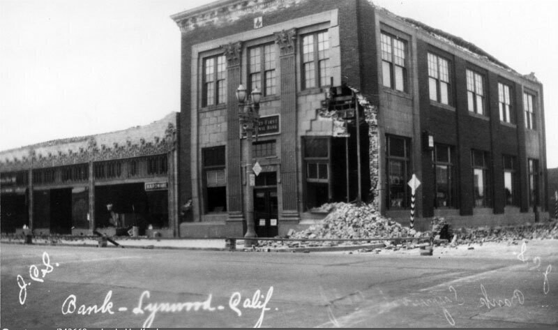 Security First National Bank after 1933 earthquake