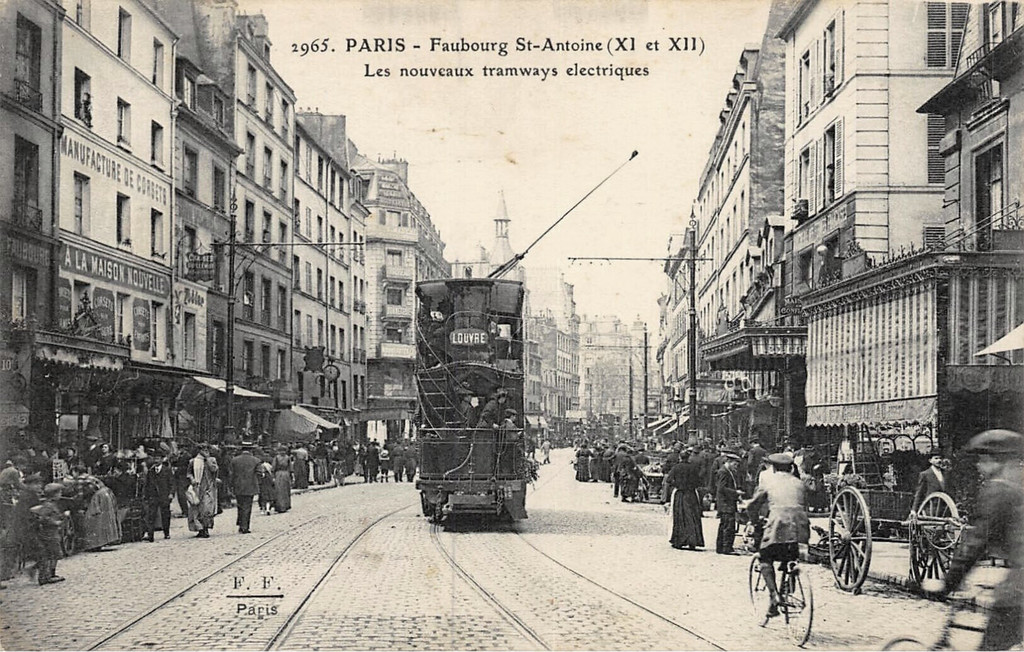 Faubourg Saint-Antoine. Les nouveaux tramways électriques