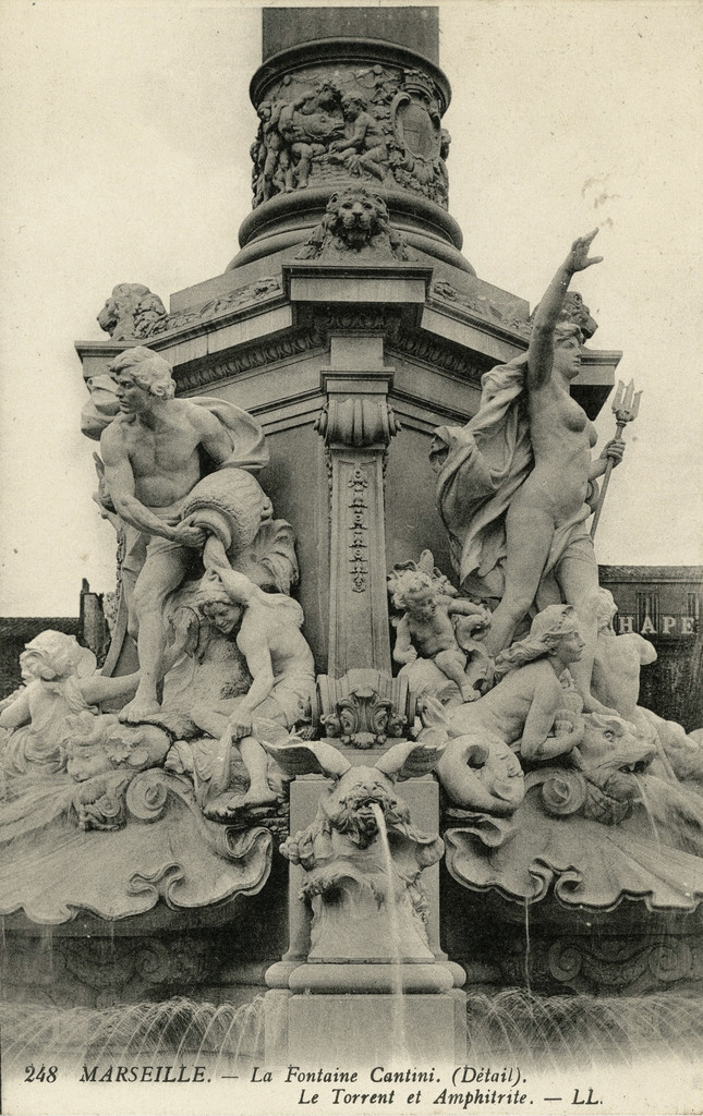 La Fontaine Cantini. (Detail). Le Torrent et Amphitrite