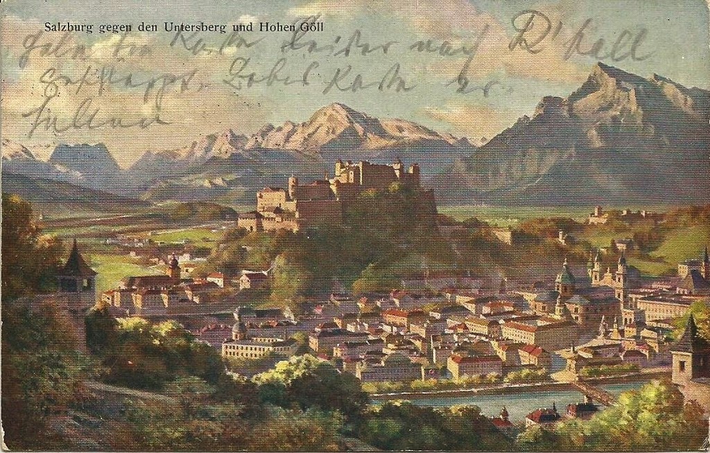 Salzburg gegen den Untersberg und Hohen Göll