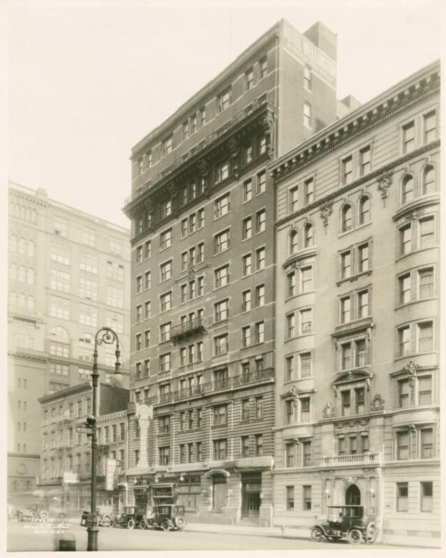 Seventh Avenue - West 55th Street, Hotel Wellington, 1920, NY
