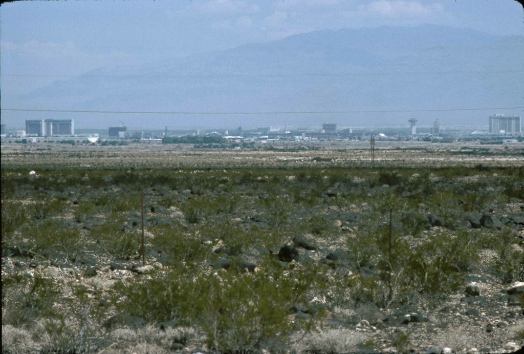 View of Las Vegas strip from the desert