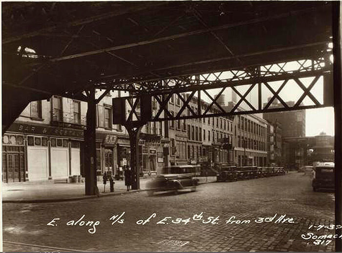 E. 34th Street, north side, east from Third Avenue