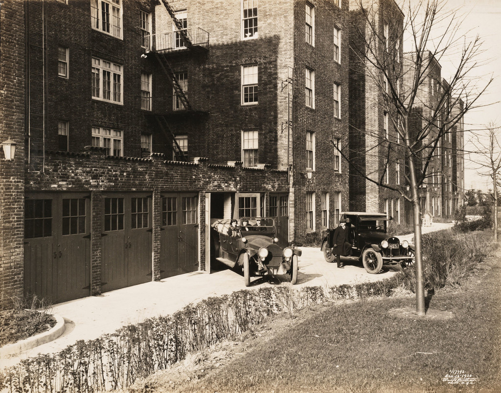 Jackson Heights apartments. Garages