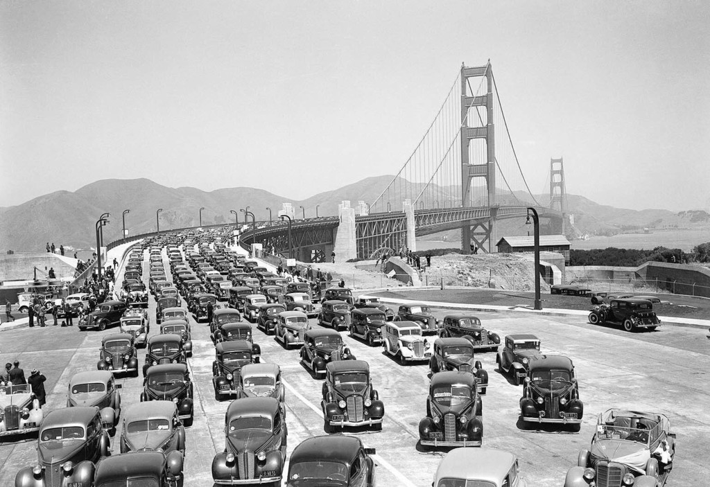 Golden Gate Bridge opening at 28 May 1937